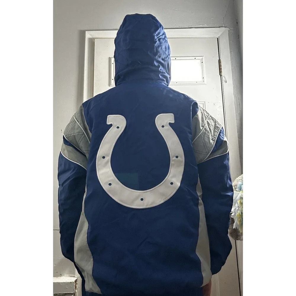 NFL Indianapolis Colts  Starter Blue/Gray Body Check Pull Over Jacket NWT large